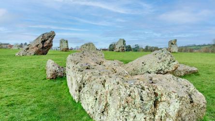 With 26 surviving upright stones, Stanton Drew Circles and Cove are the third largest complex of prehistoric stones in England.