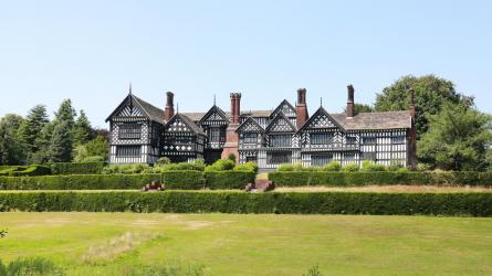 Bramall Hall, the black and white timber-framed Tudor manor house set in 70 acres of parkland.