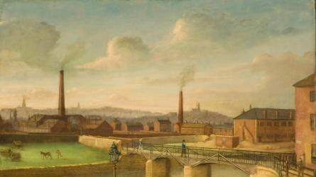 Artist unknown, Bridge and White Rails at Bridgehouses, Sheffield c.1840. (c) Sheffield Museums