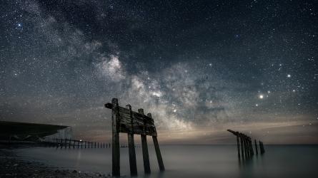 Galactic Bay by Giles Embleton-Smith which was the winner of the Starry Skyscapes category in the South Downs National Park astrophotography competition.